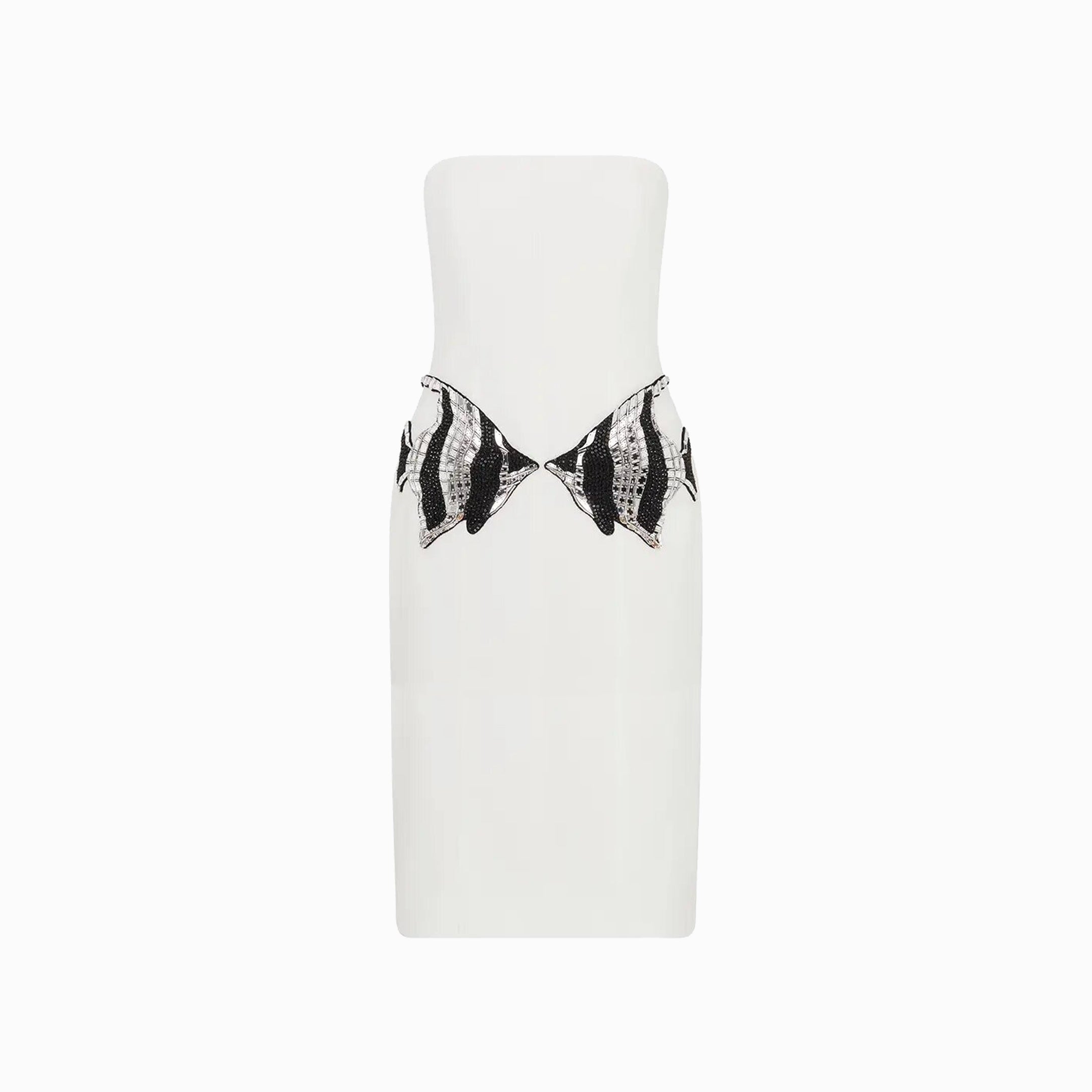 White fish midi dress