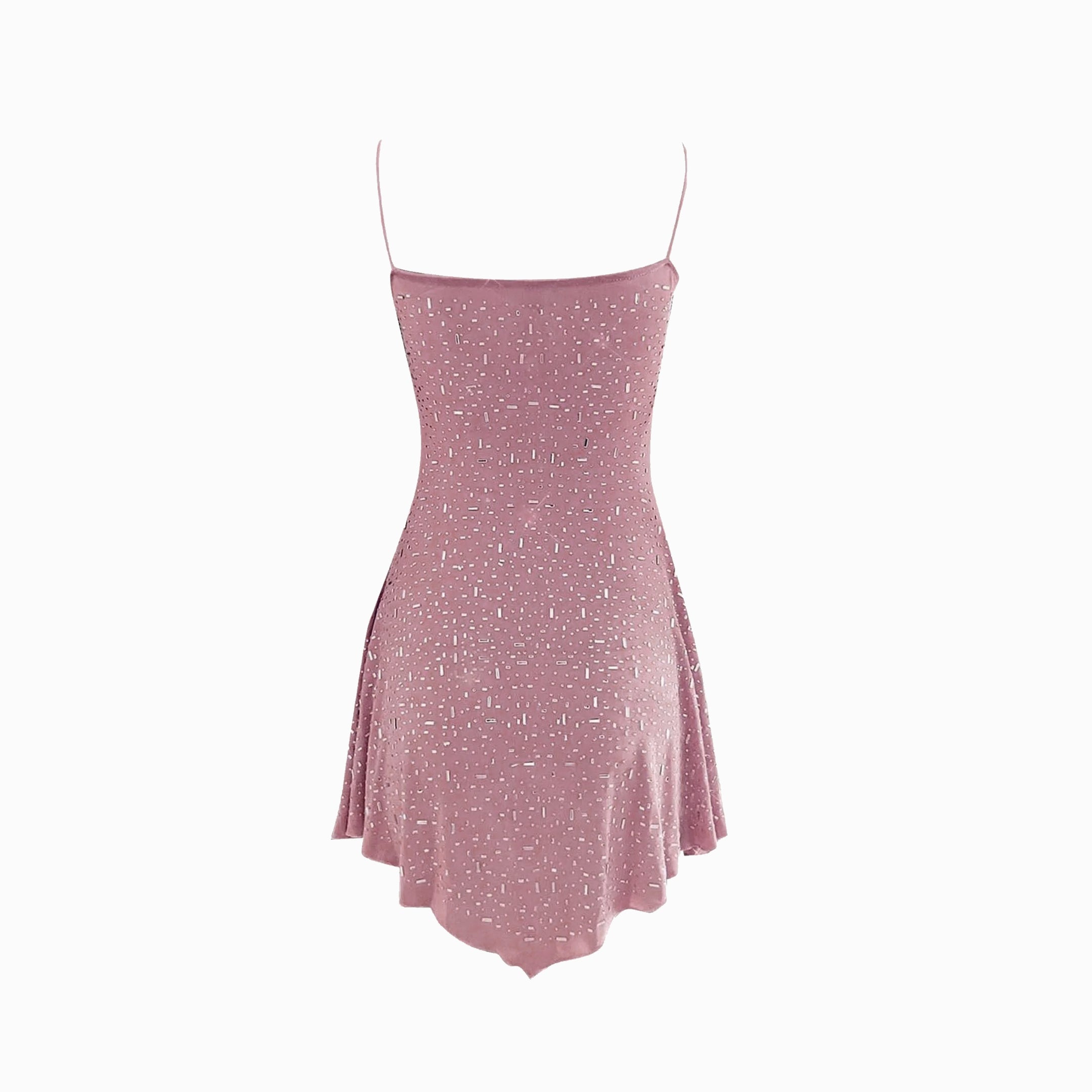 Pink crystals slip mini dress