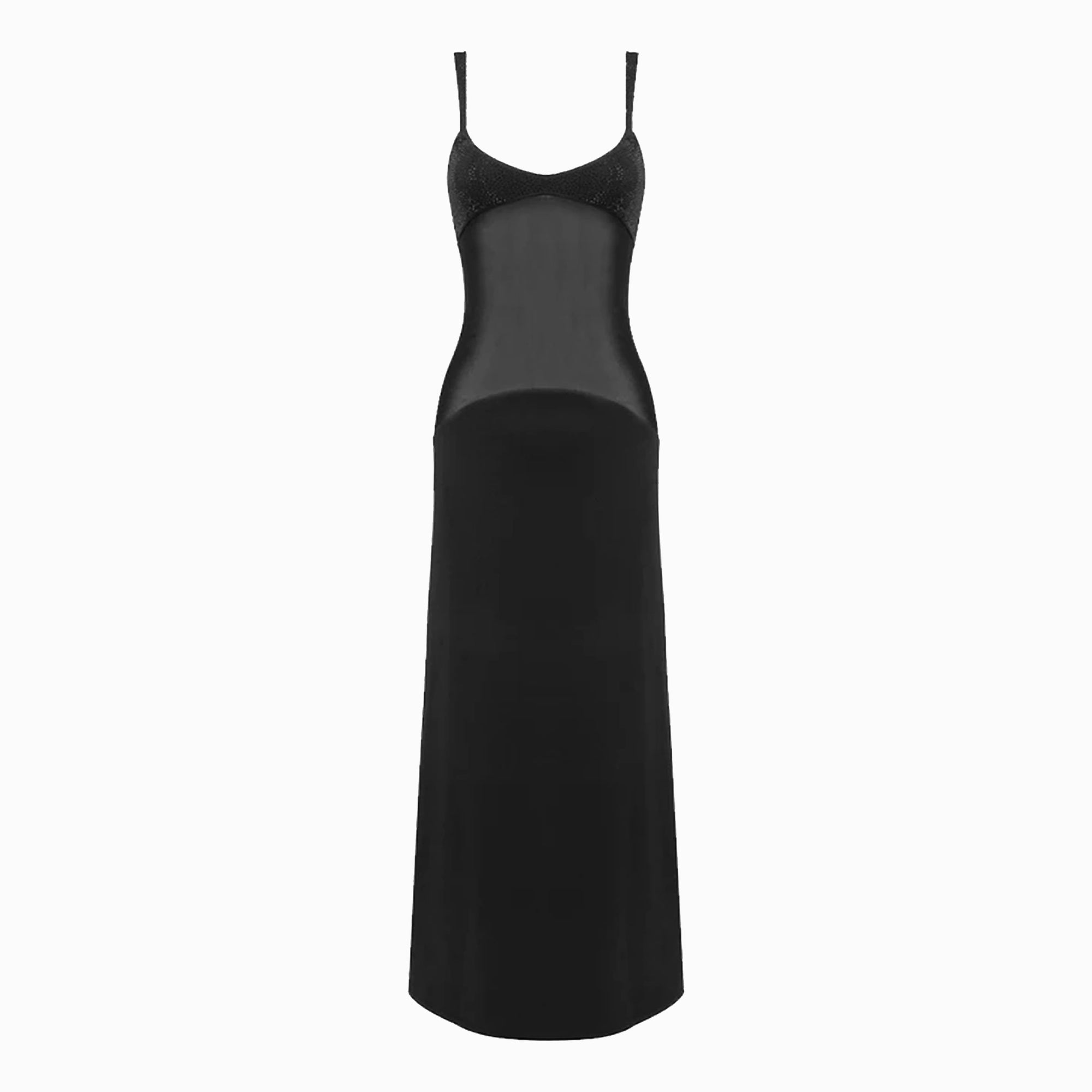 Black crystals sheer dress