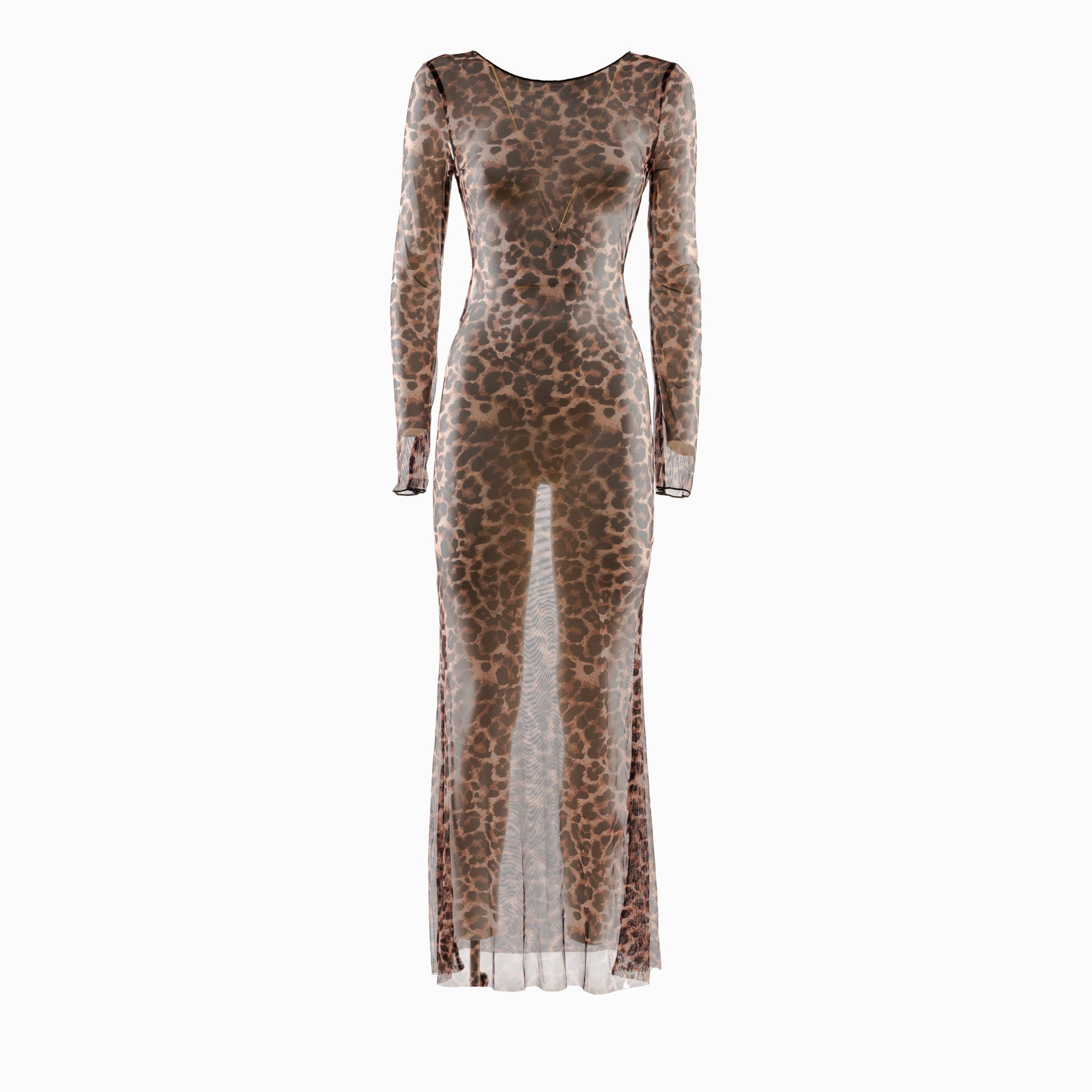 Leopard mesh dress