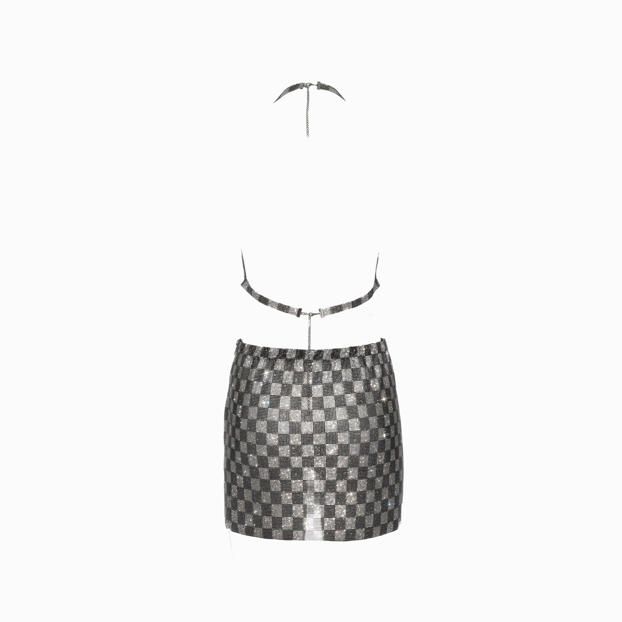 Silver squares crystals set