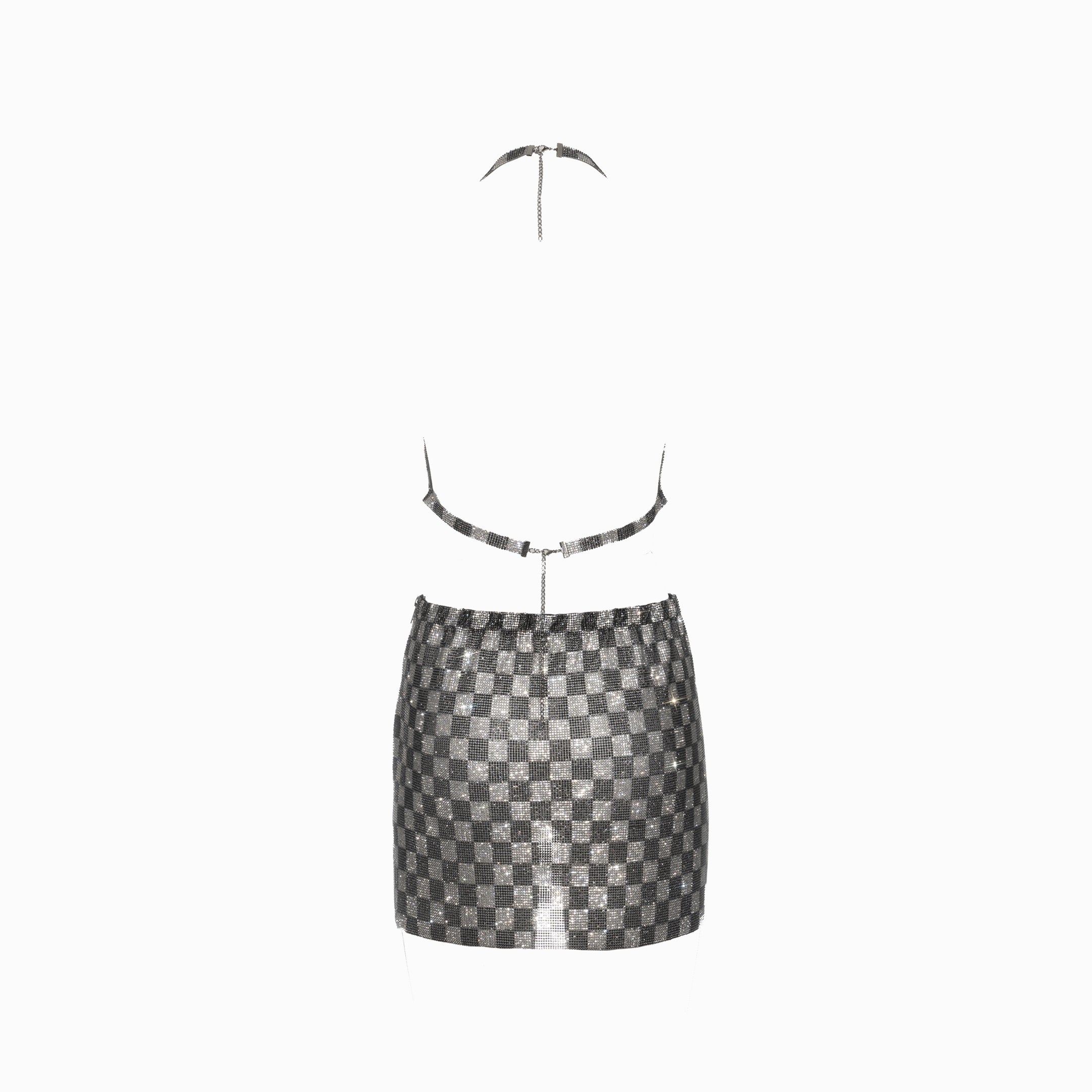 Silver squares crystals set