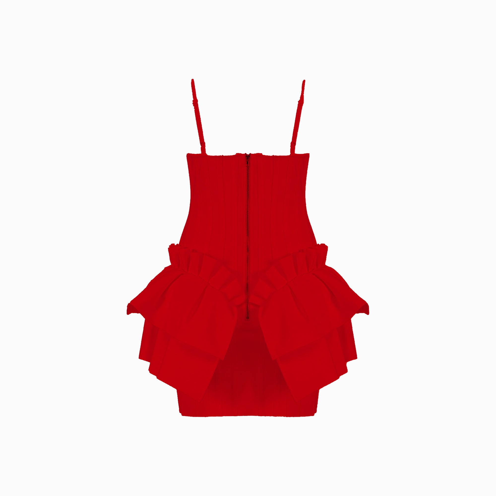 Red voilants mini dress
