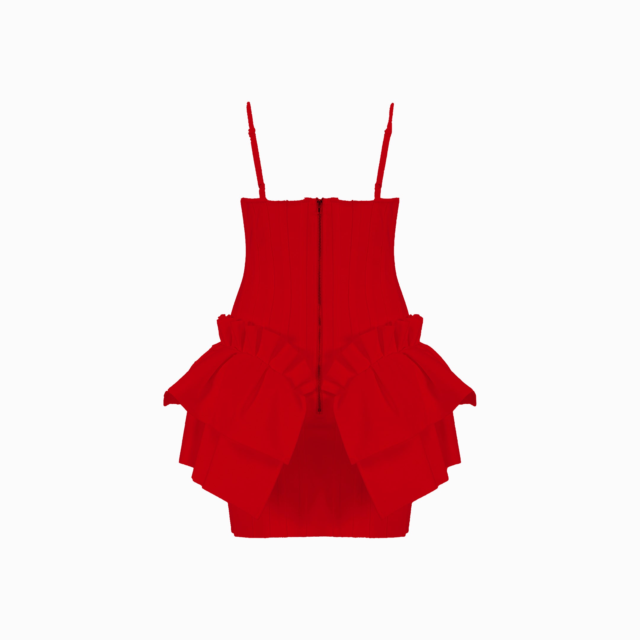 Red voilants mini dress