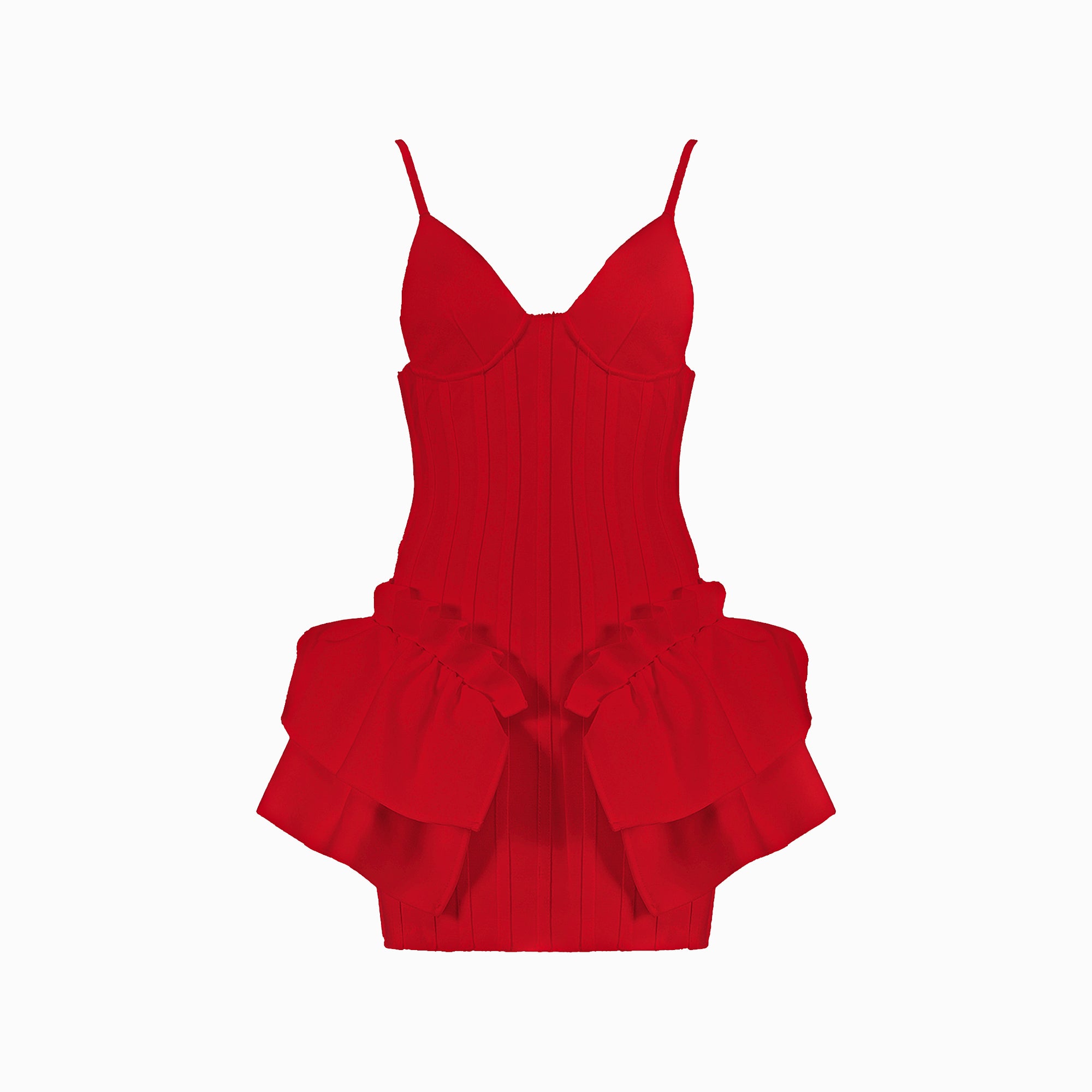 Red voilants mini dress