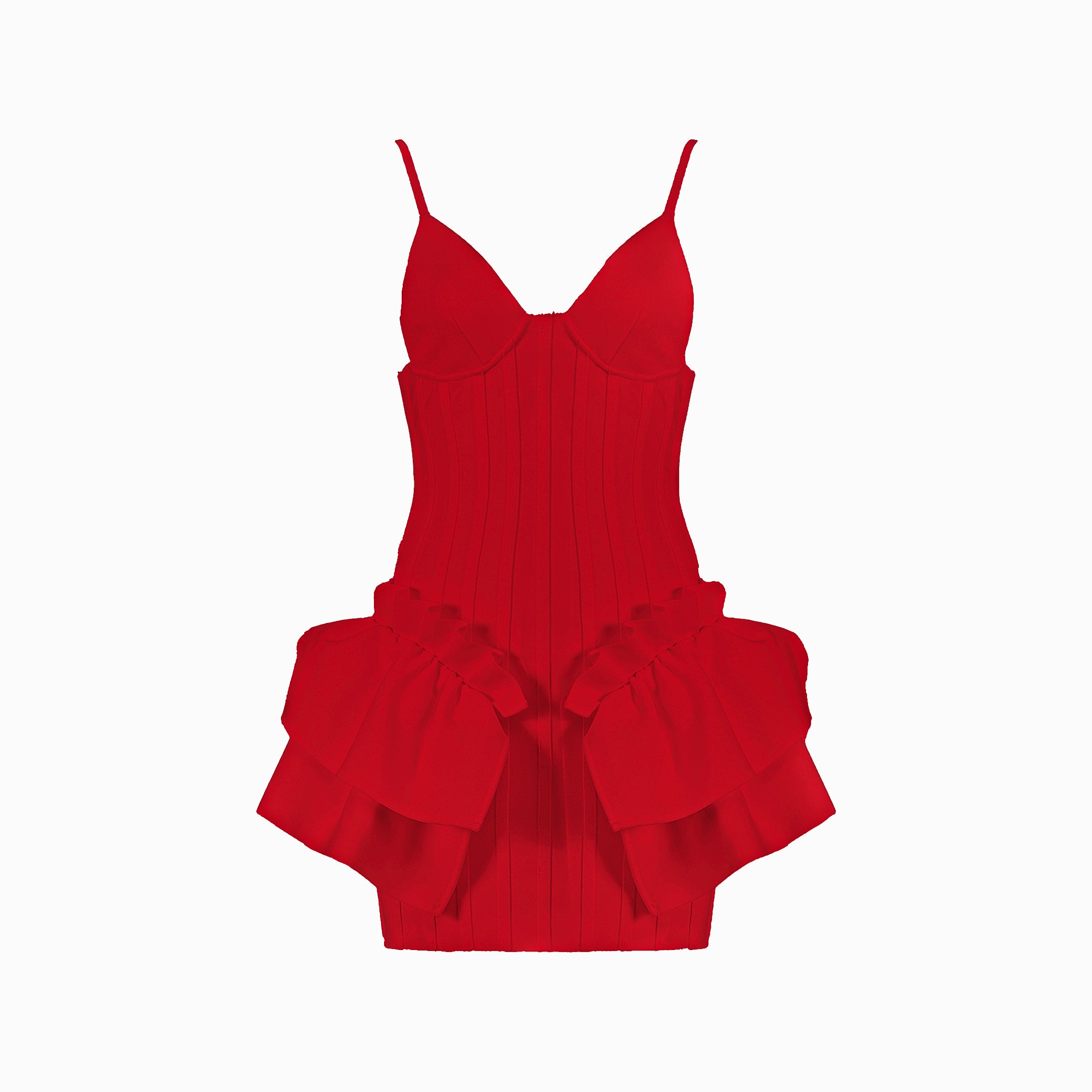 Red voilants mini dress
