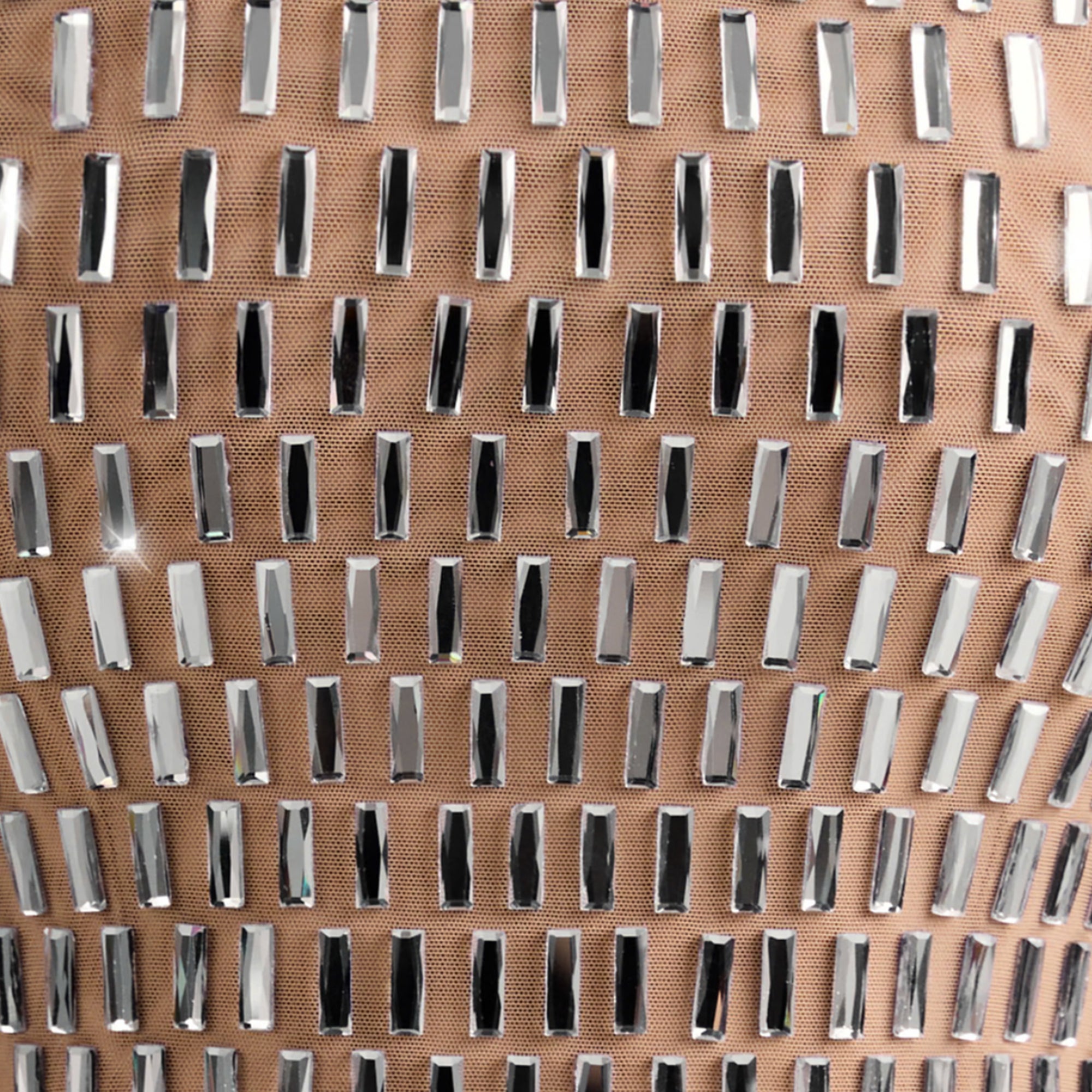 Nude crystals mini dress