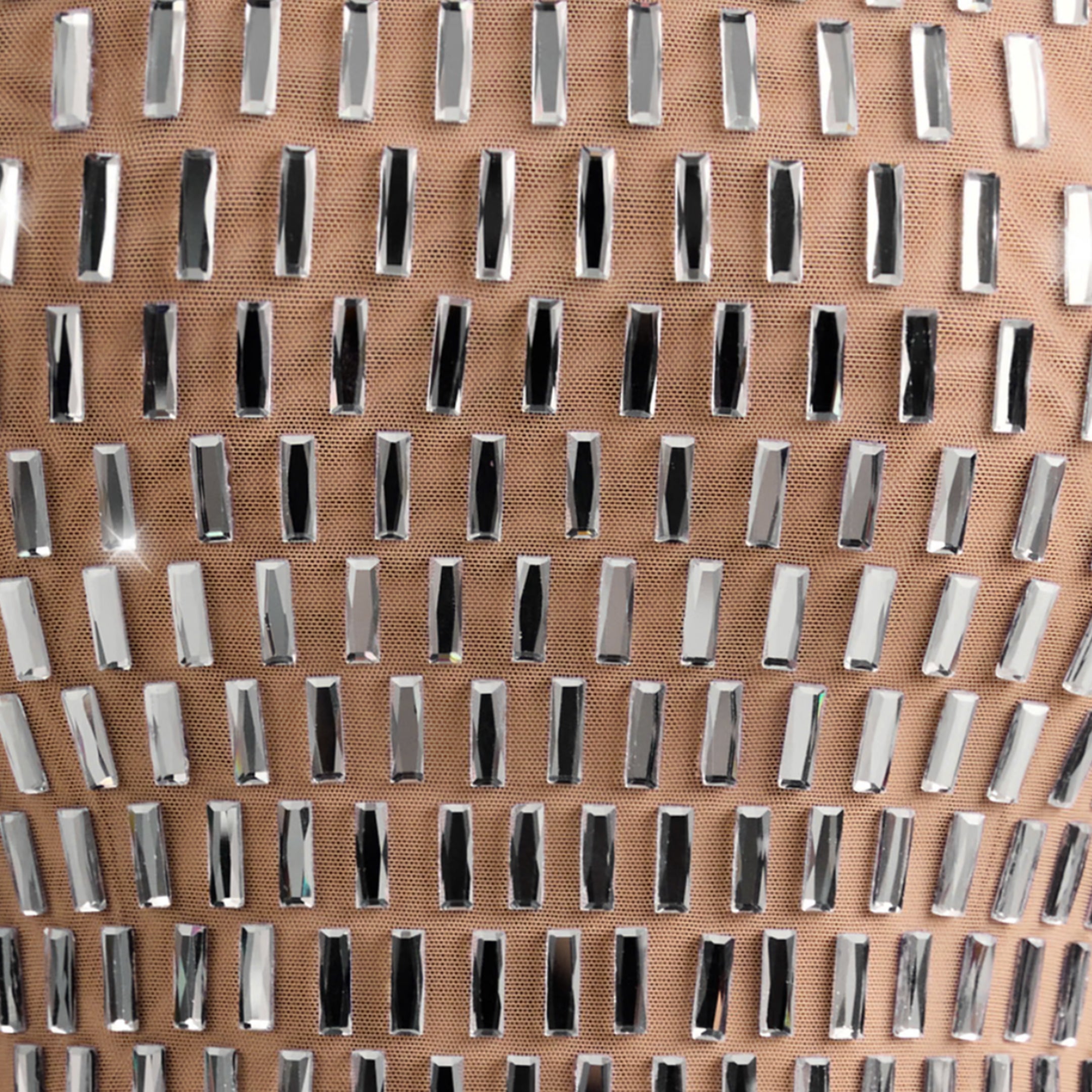 Nude crystals mini dress