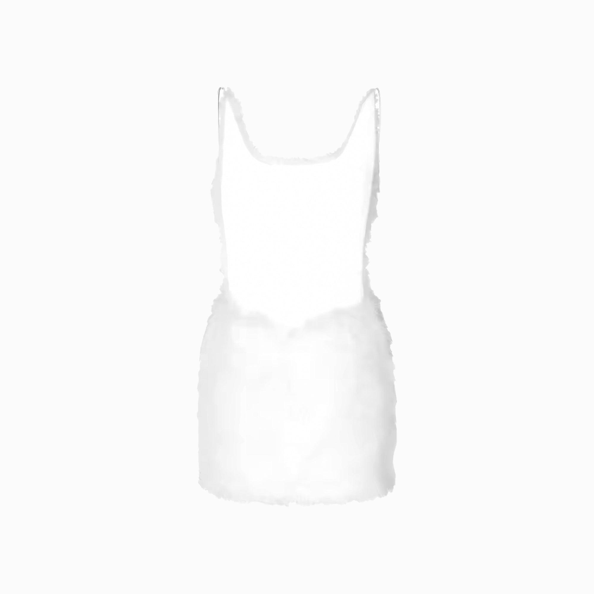 White fur mini dress