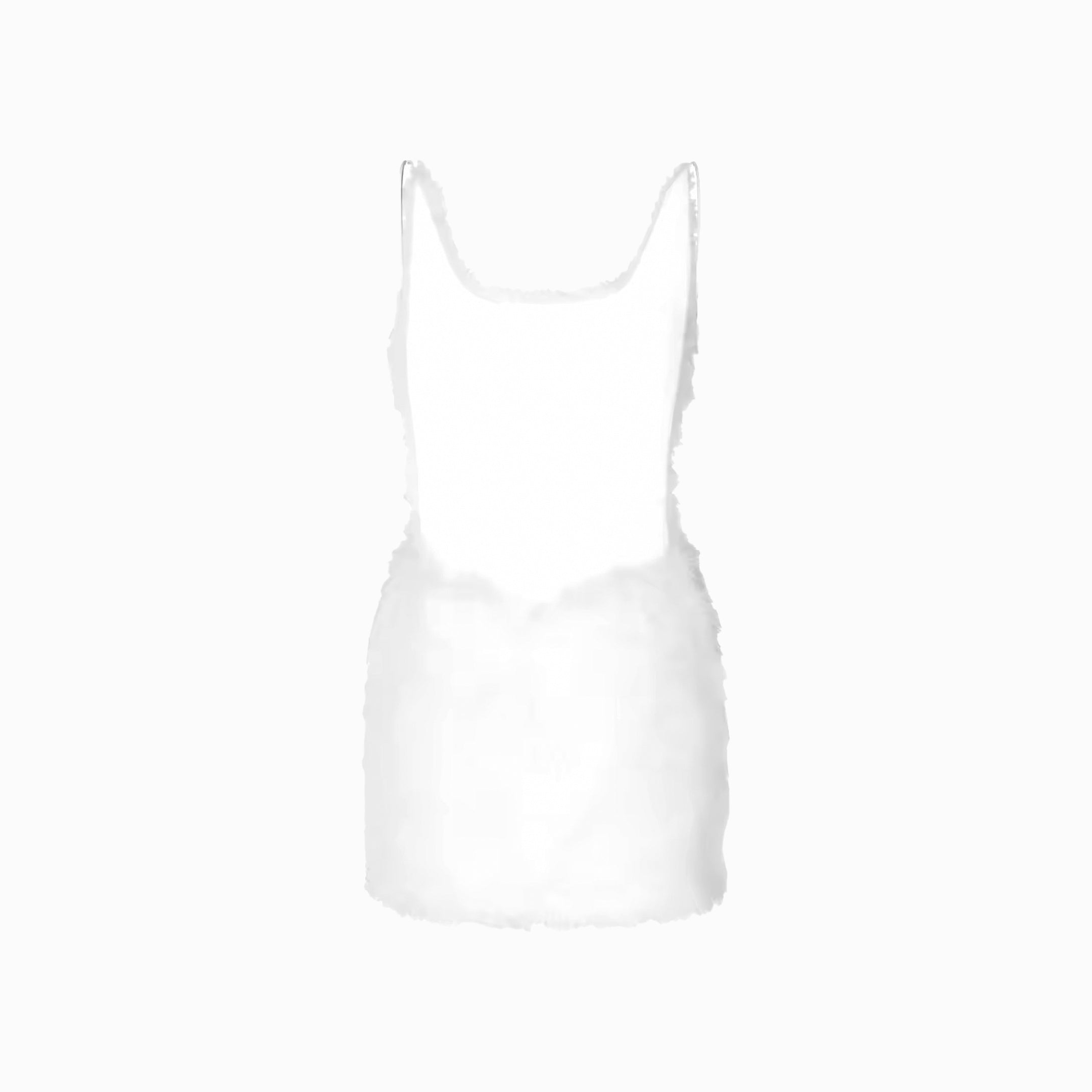 White fur mini dress