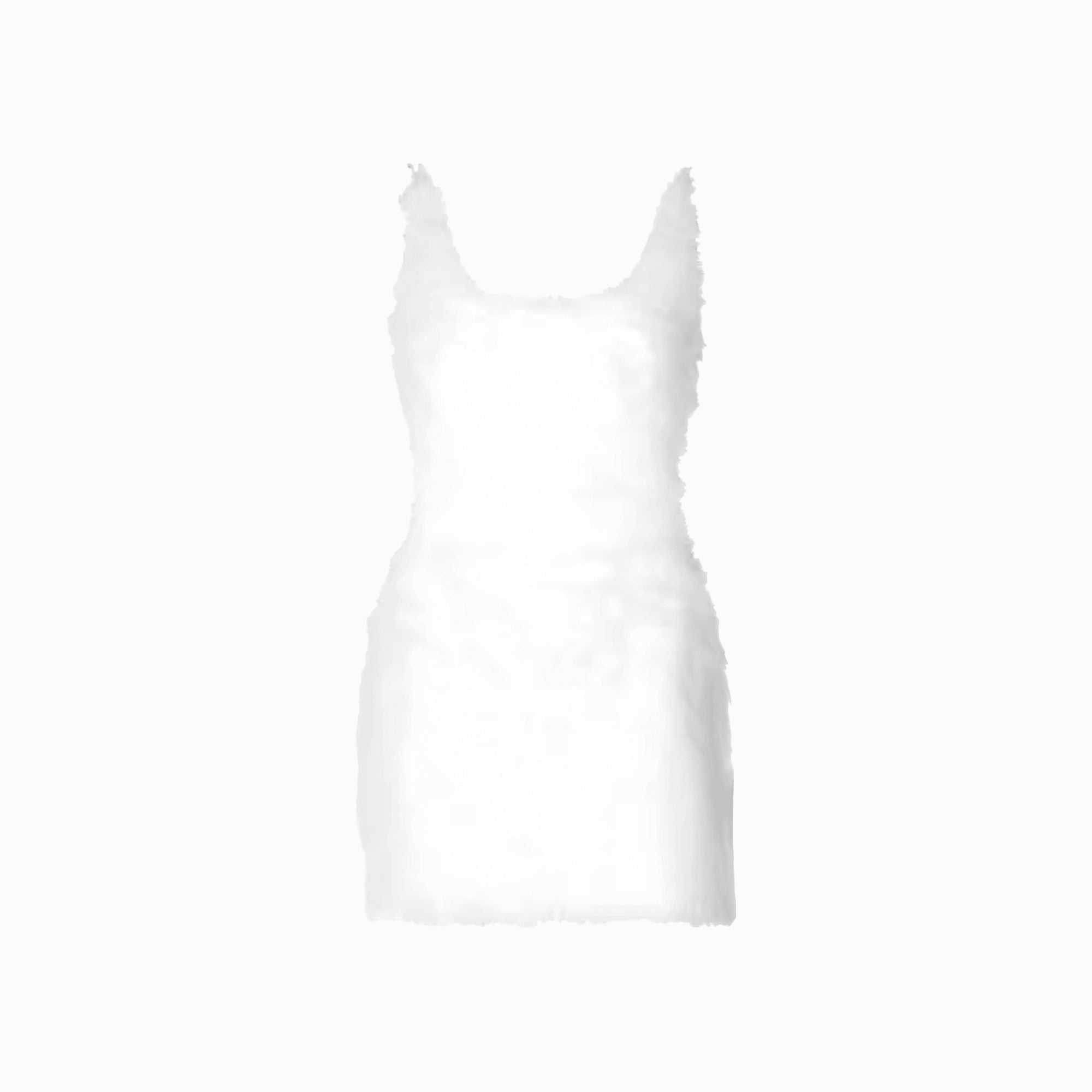 White fur mini dress