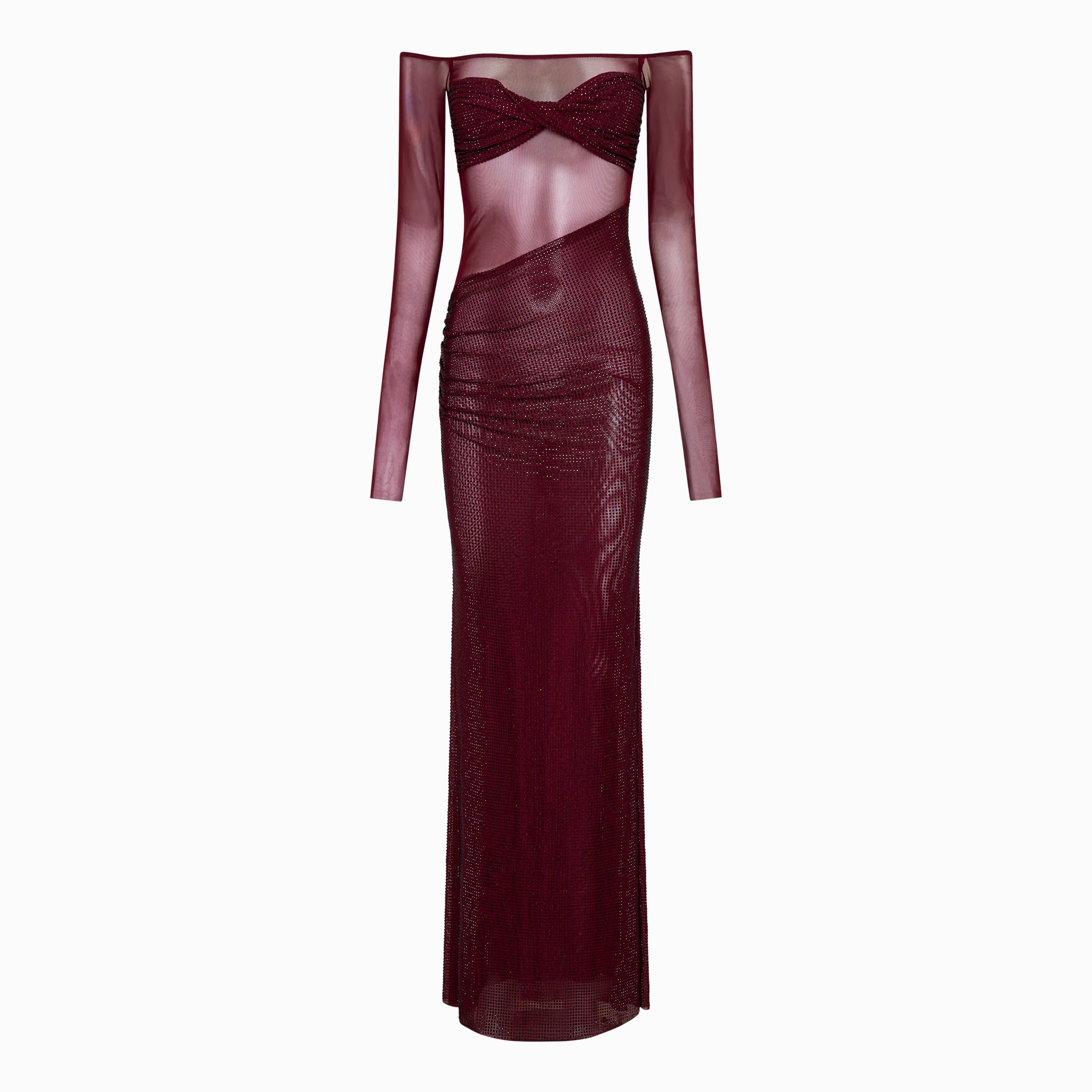 Burgundy crystals dress