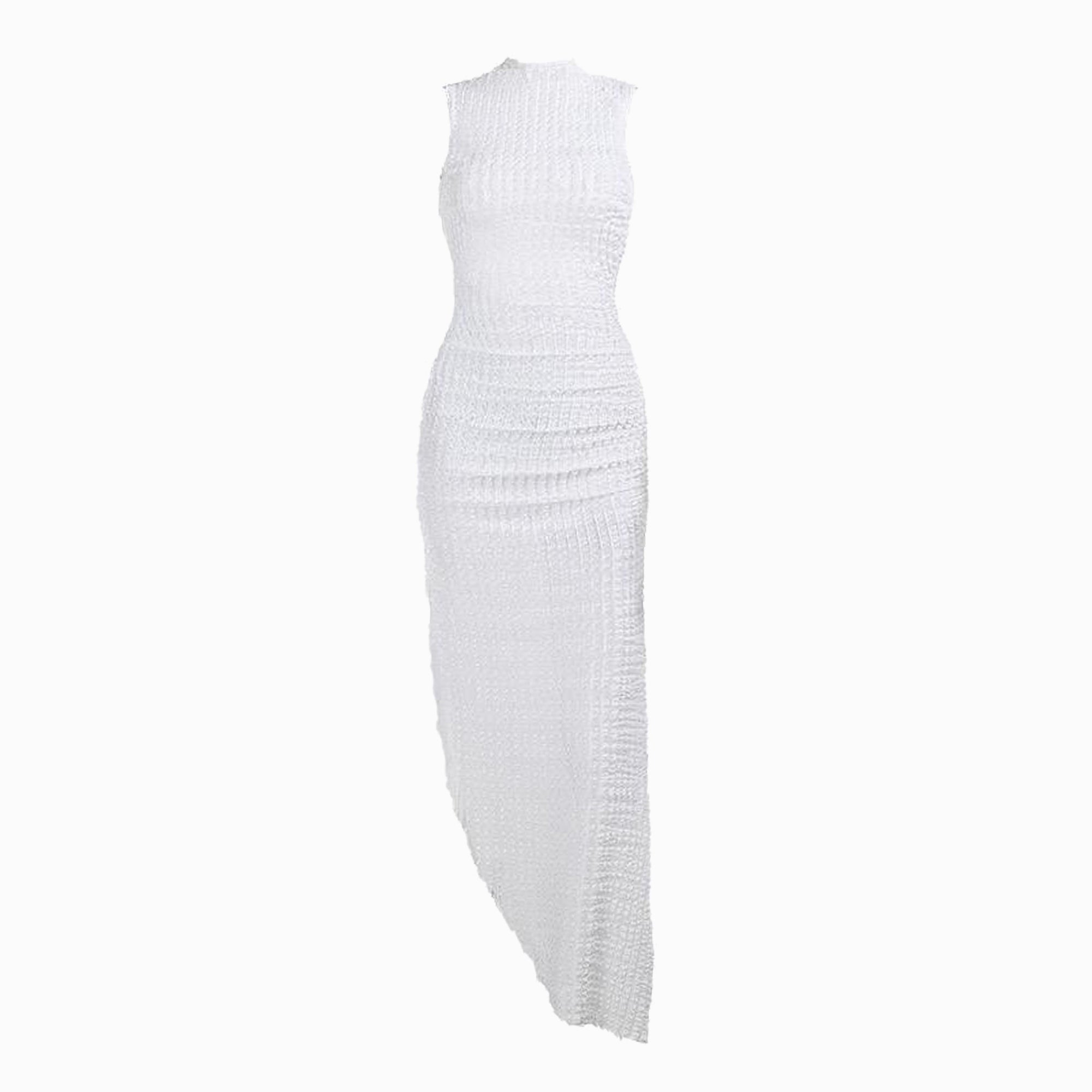 White ruches tulle dress