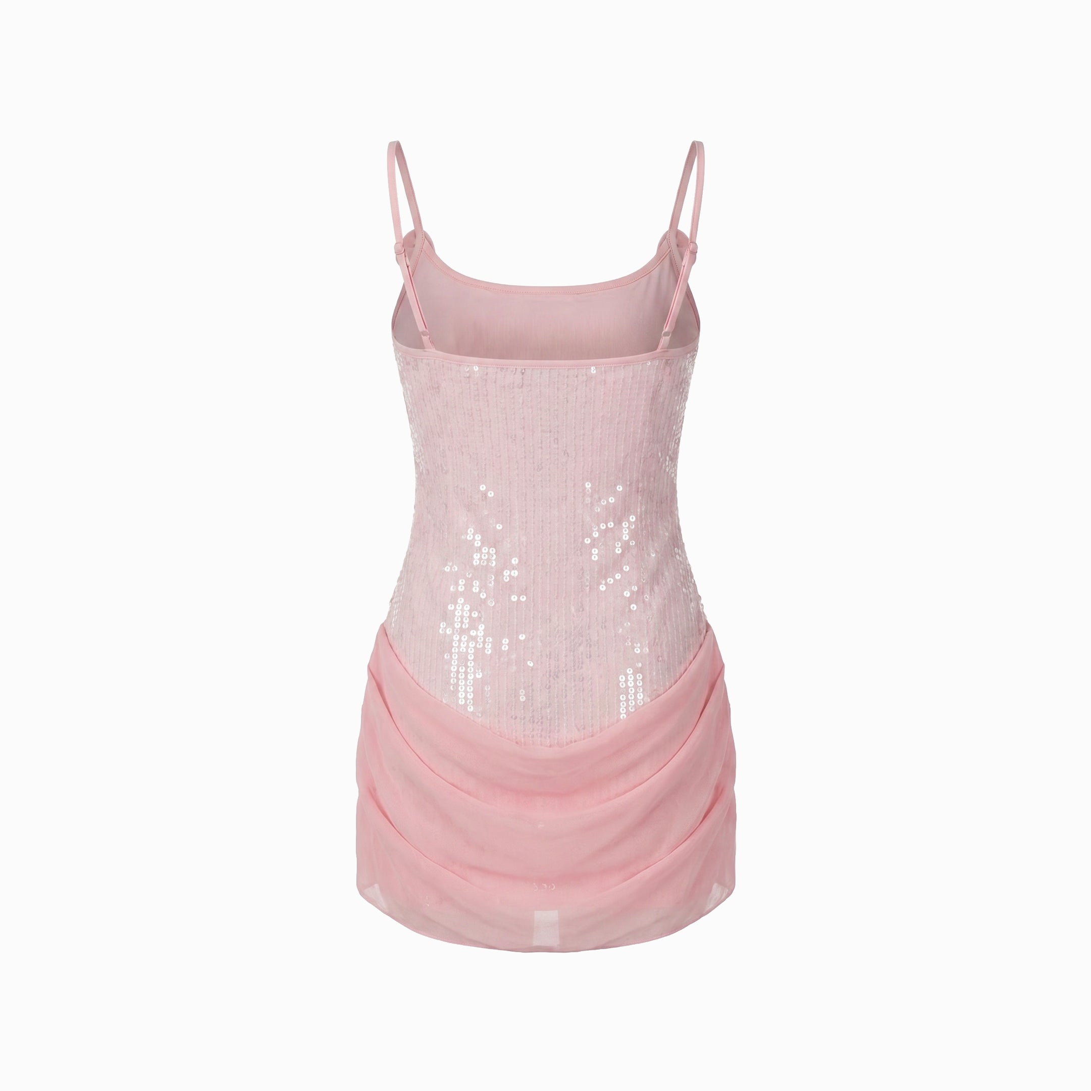 Mini abito rosa in paillettes