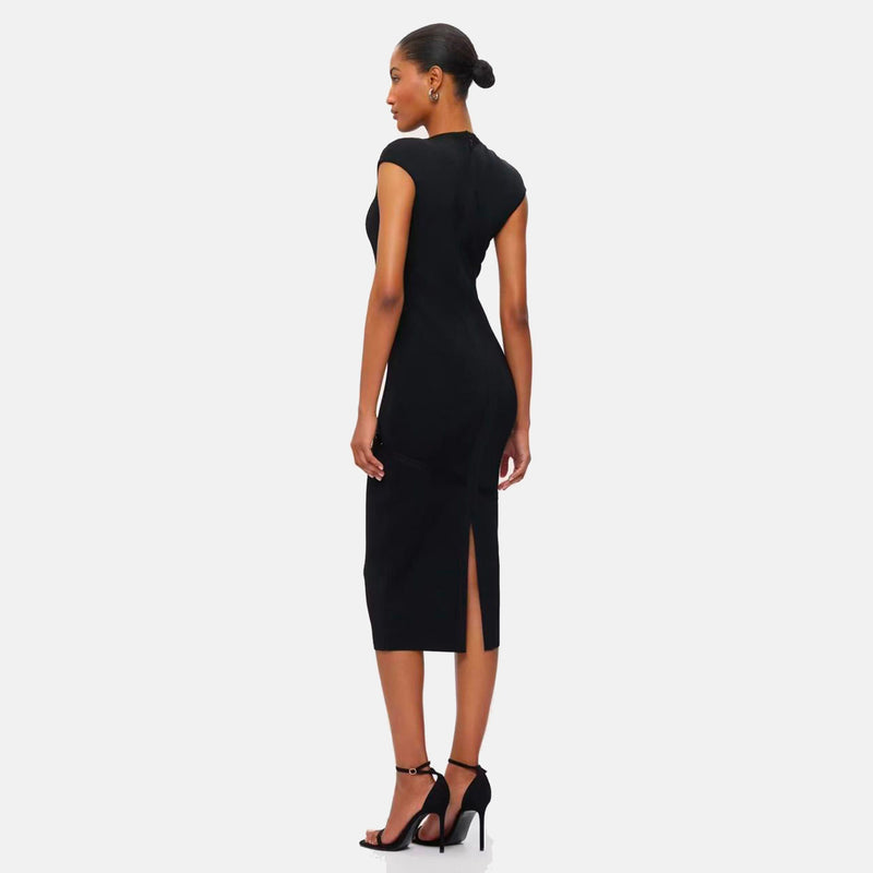 Black crystals midi dress