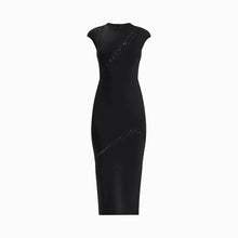 Black crystals midi dress