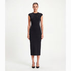 Black crystals midi dress