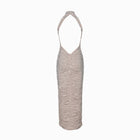Nude crystals midi dress