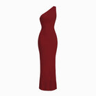 Burgundy one sleeve dress