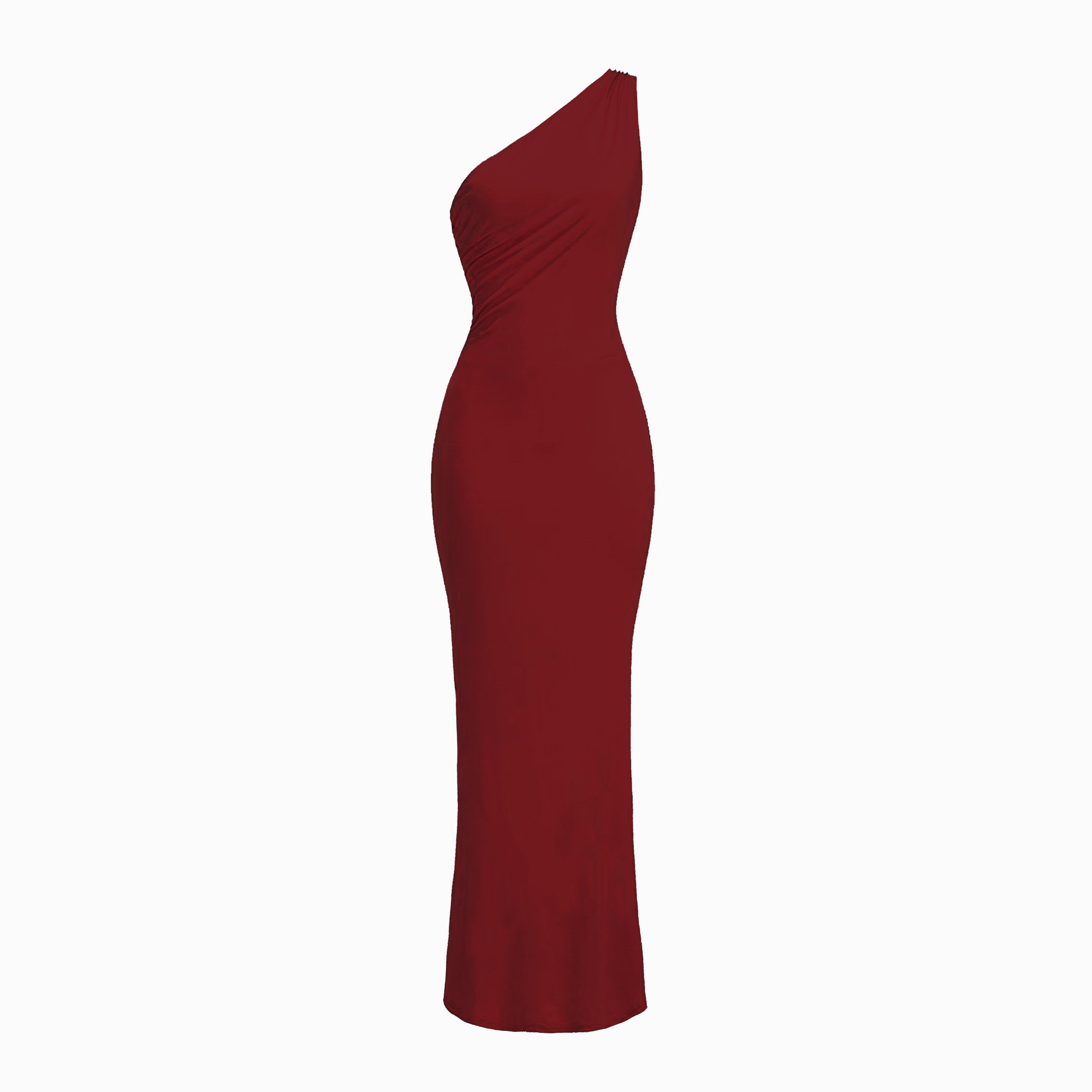 Burgundy one sleeve dress