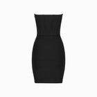 Black bustier satin mini dress