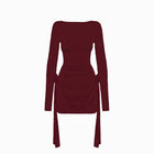 Burgundy flowers jersey dress