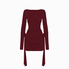 Burgundy flowers jersey dress