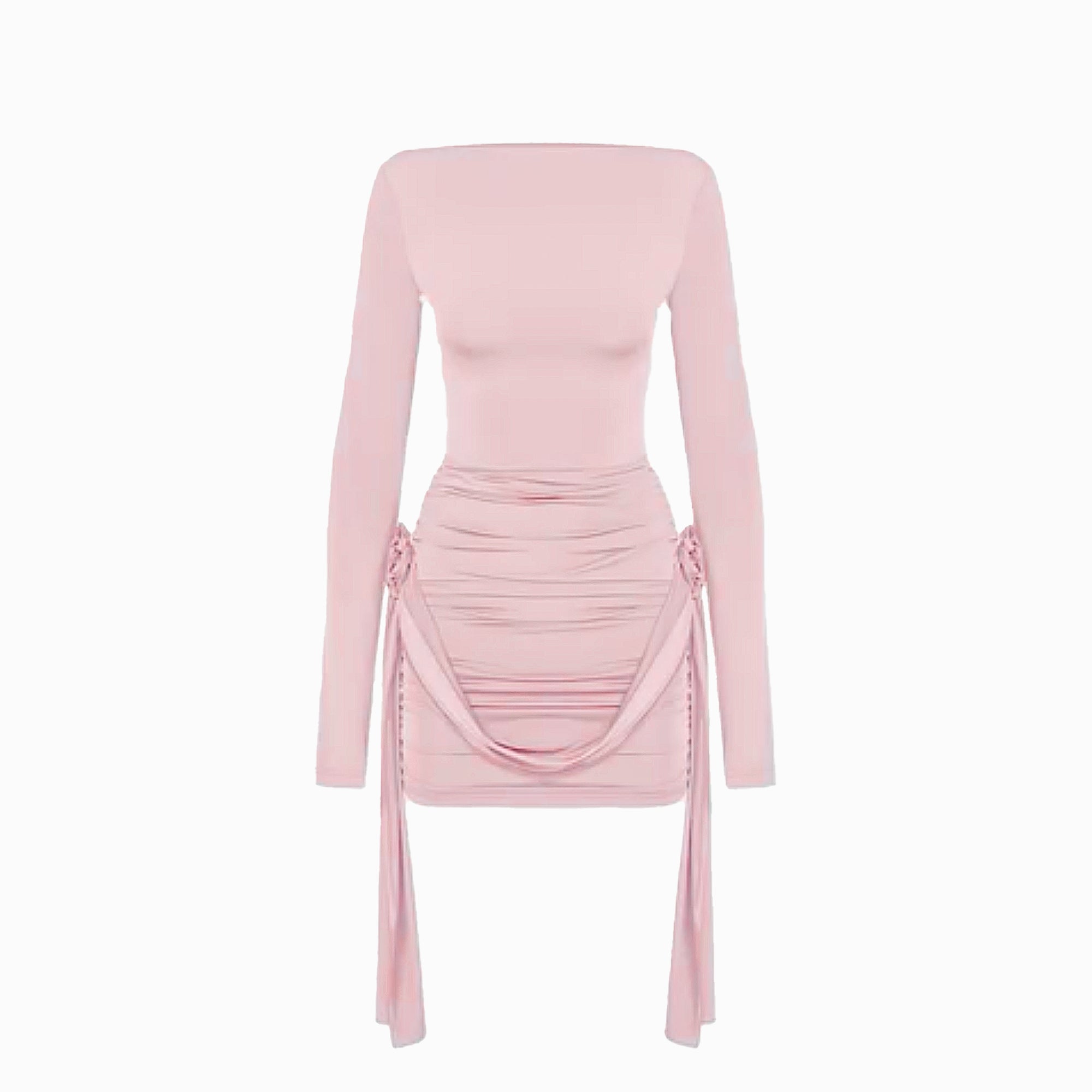 Pink flowers jersey dress