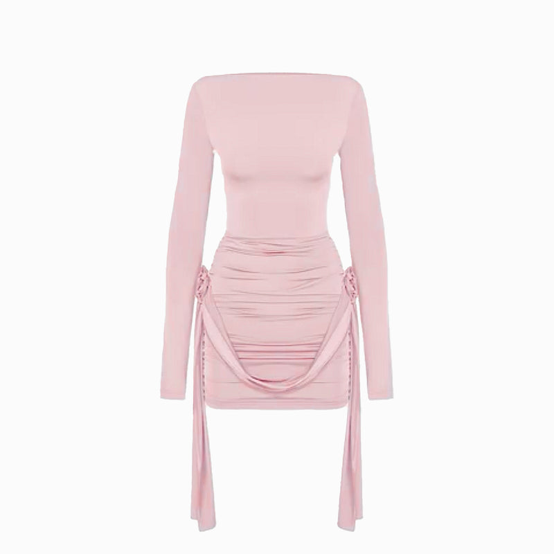 Pink flowers jersey dress
