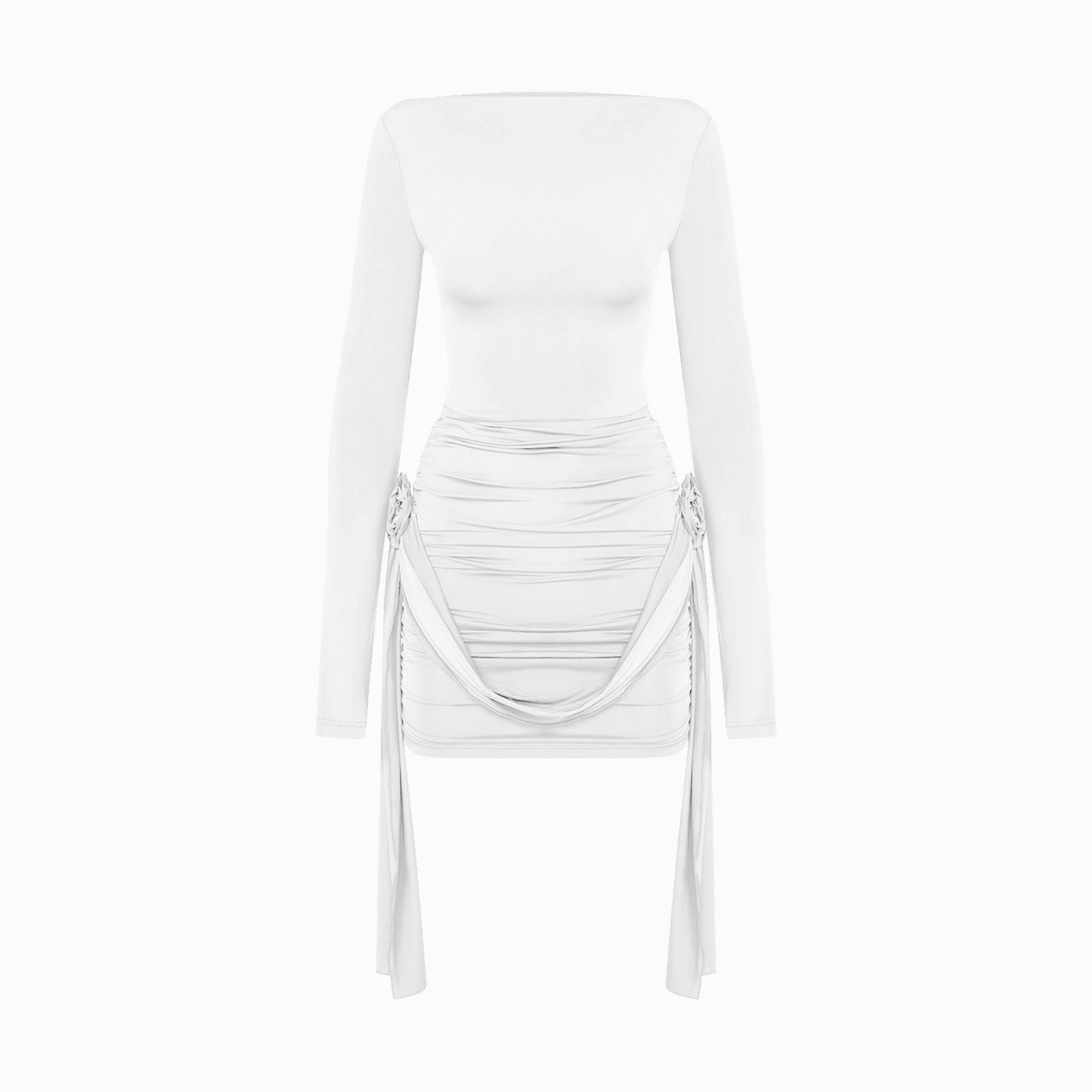 White flowers jersey dress