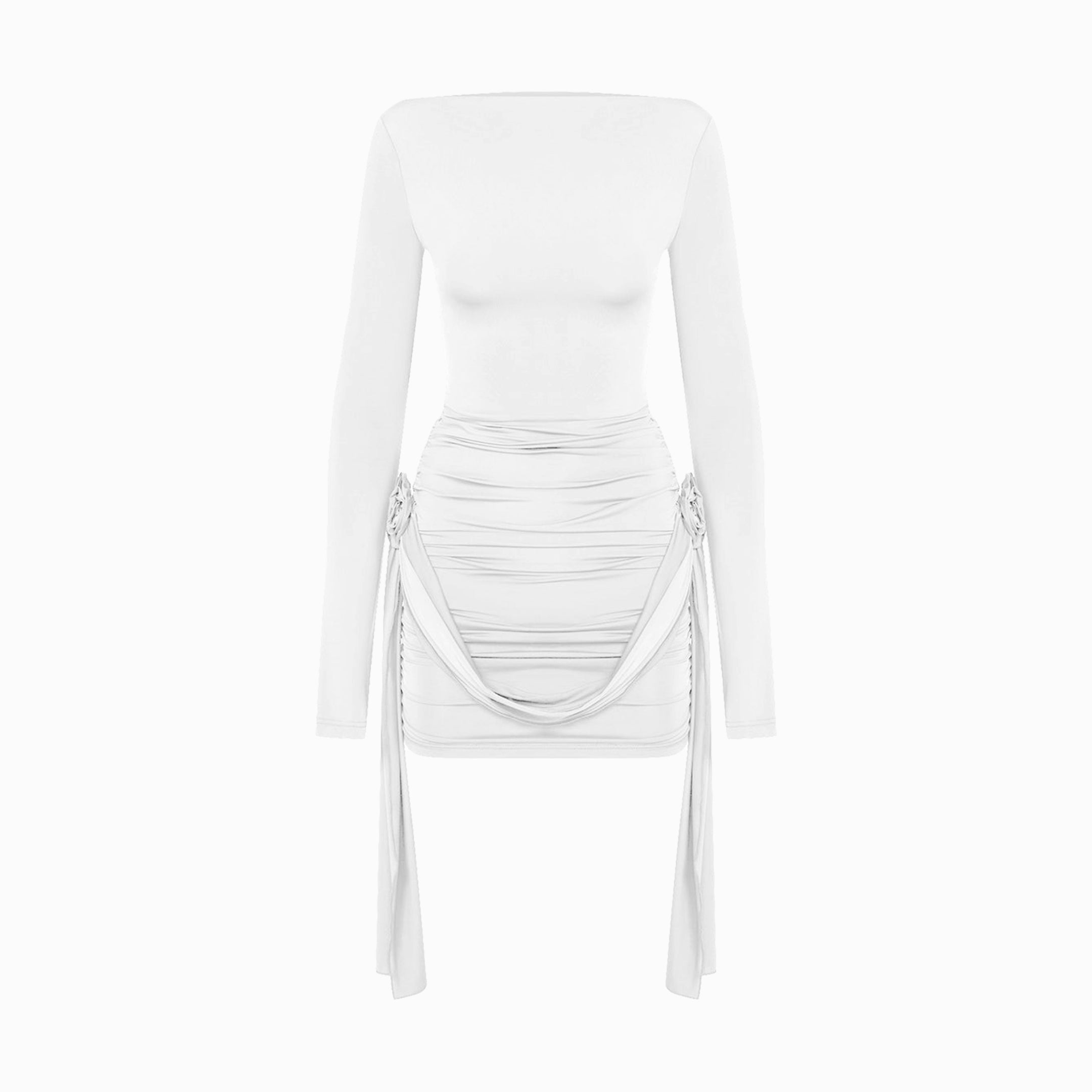 White flowers jersey dress