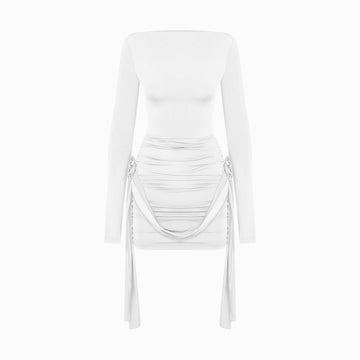 White flowers jersey dress