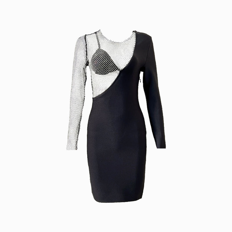 Black diamonds one shoulder dress