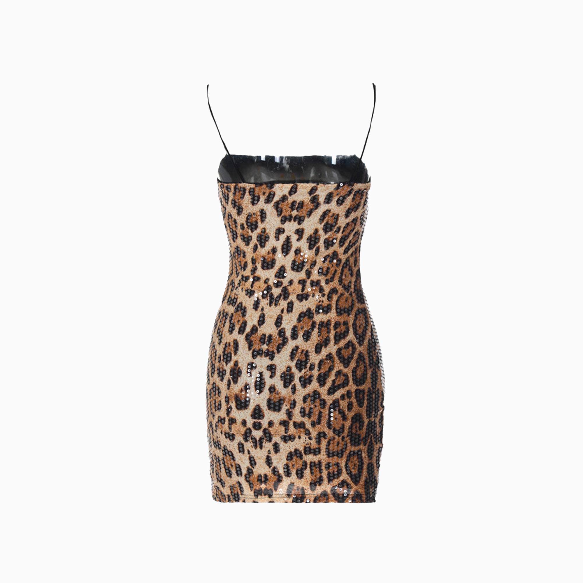 Leopard sequins mini dress