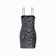 Black leopard sequins mini dress