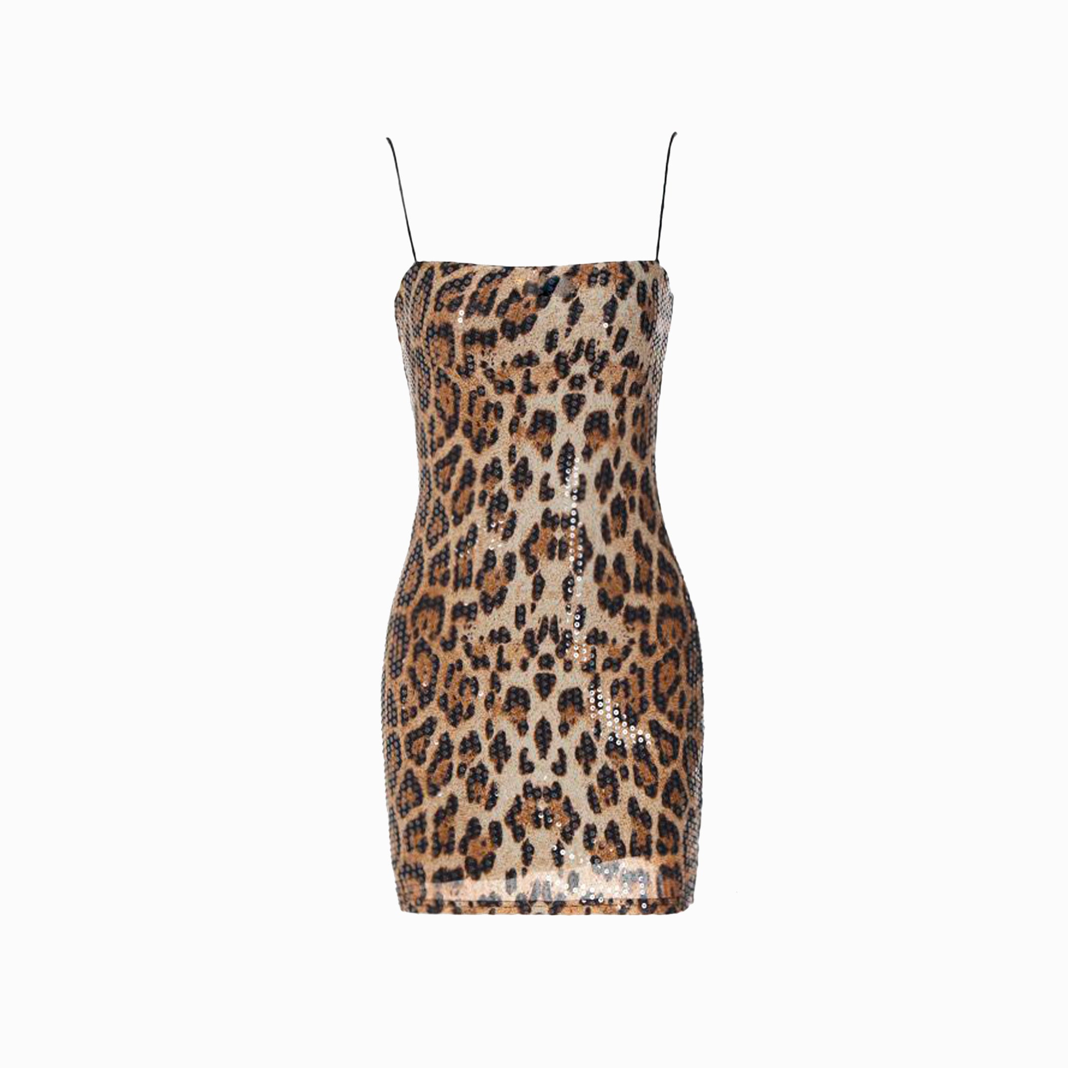 Leopard sequins mini dress