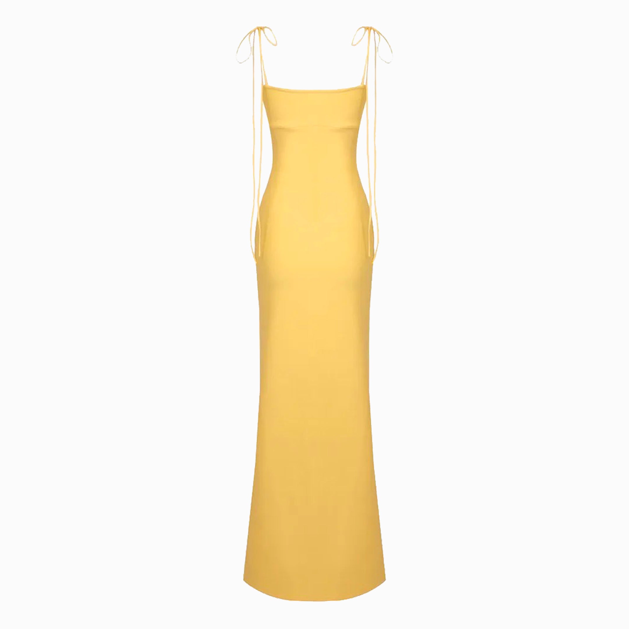 Yellow neckline shell dress