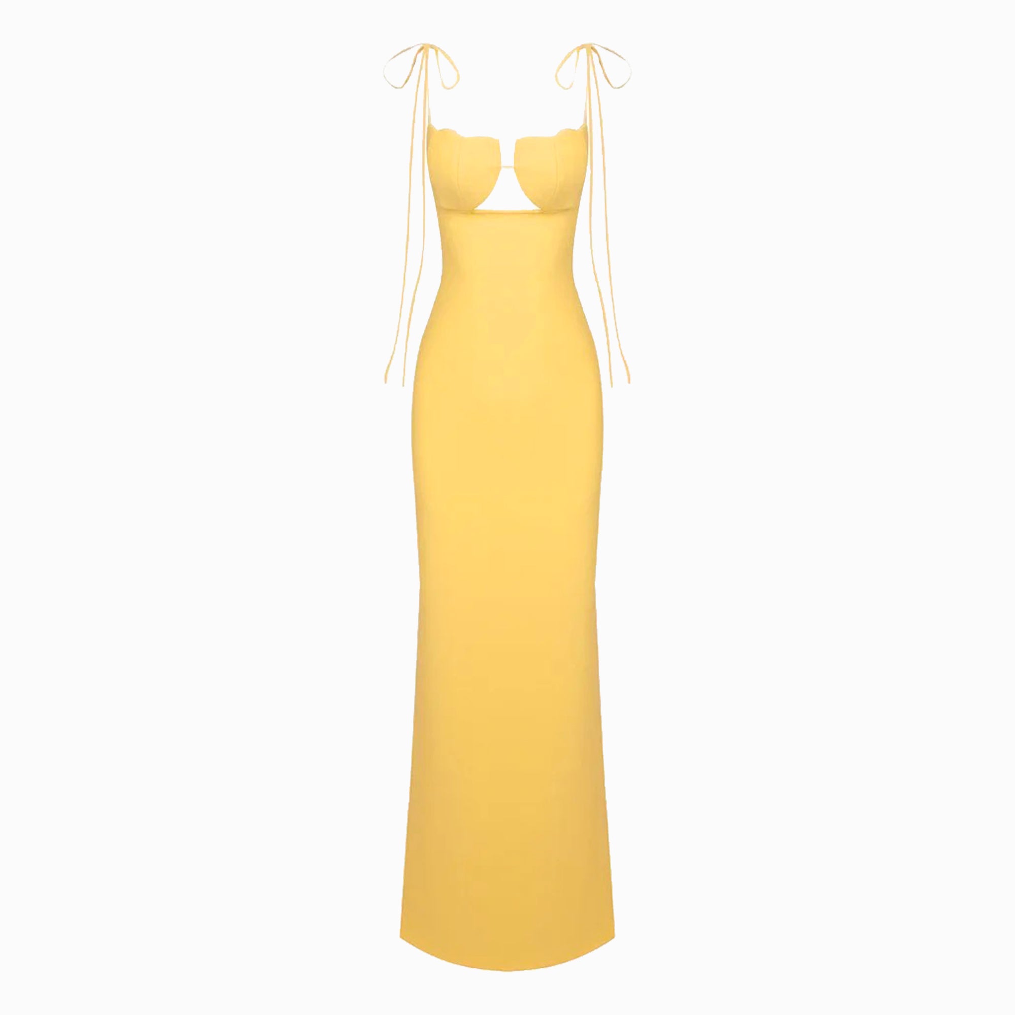 Yellow neckline shell dress