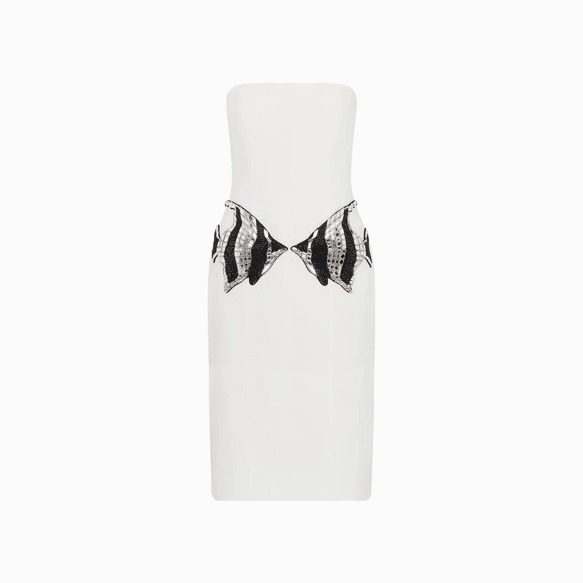 White fish midi dress