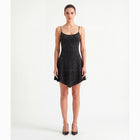 Mini abito nero con cristalli in mesh