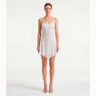 Mini abito bianco con cristalli in mesh