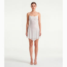 Mini abito bianco con cristalli in mesh