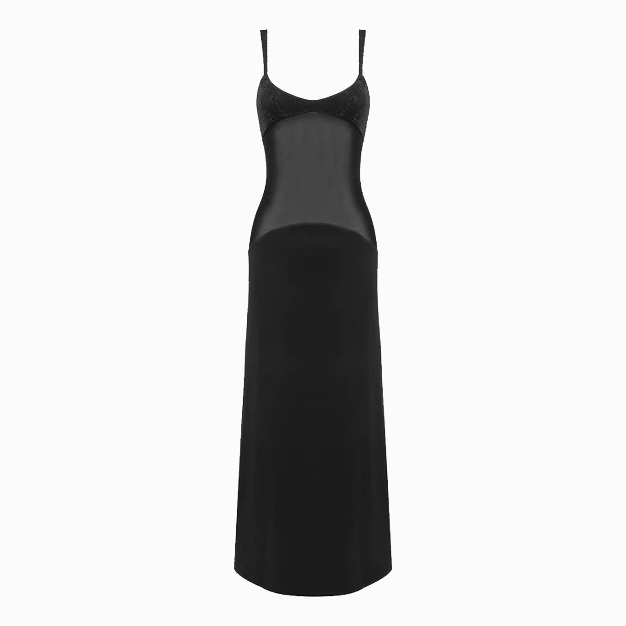 Black crystals sheer dress