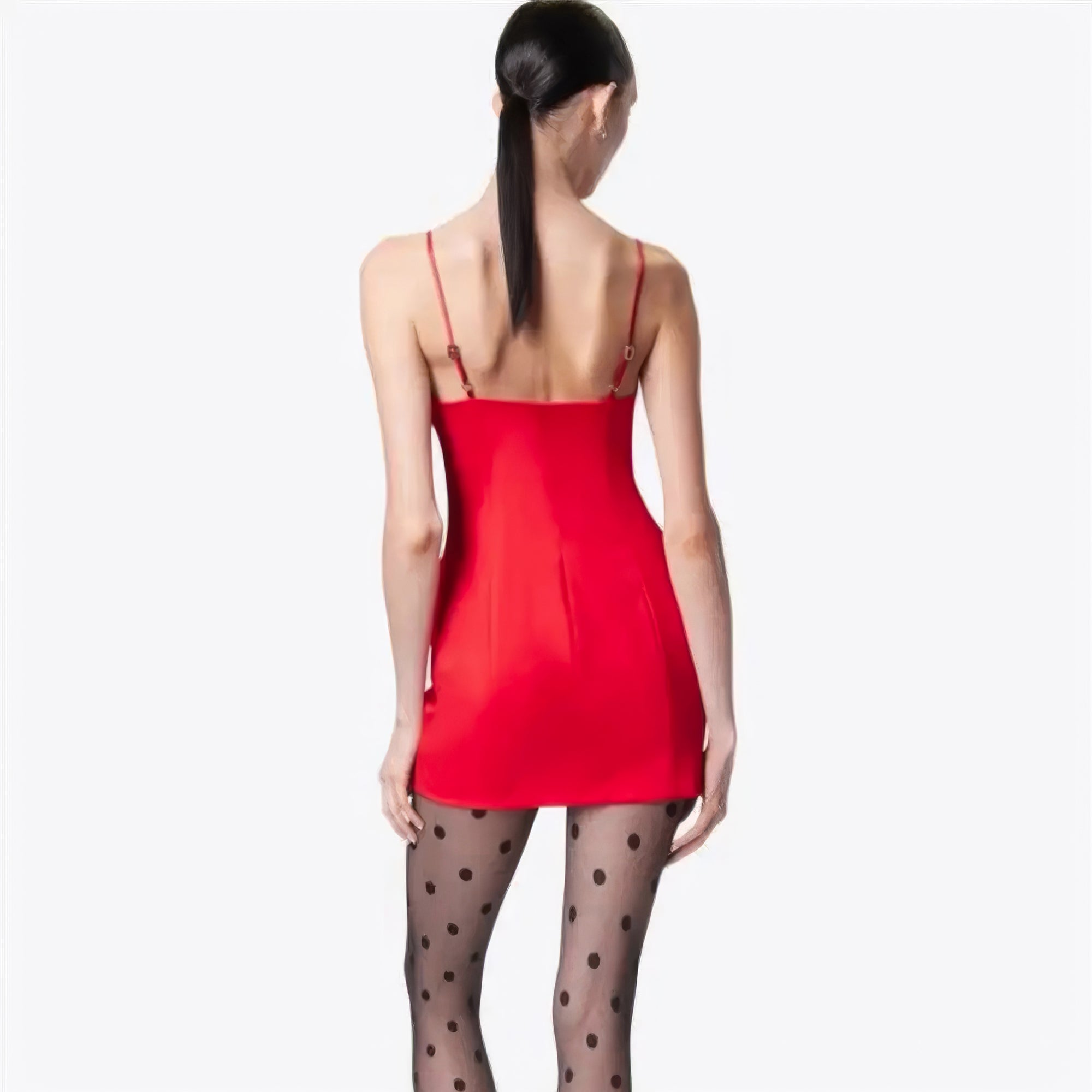 Red crystals mini dress