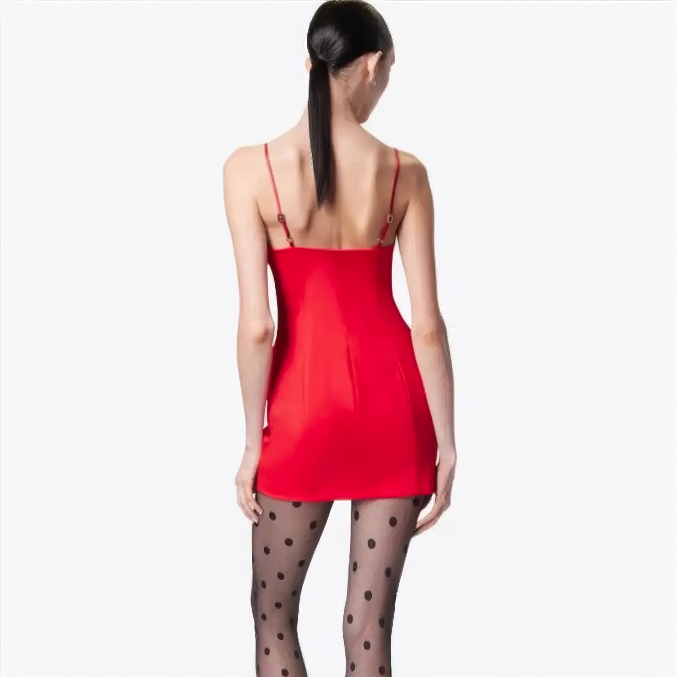 Red crystals mini dress