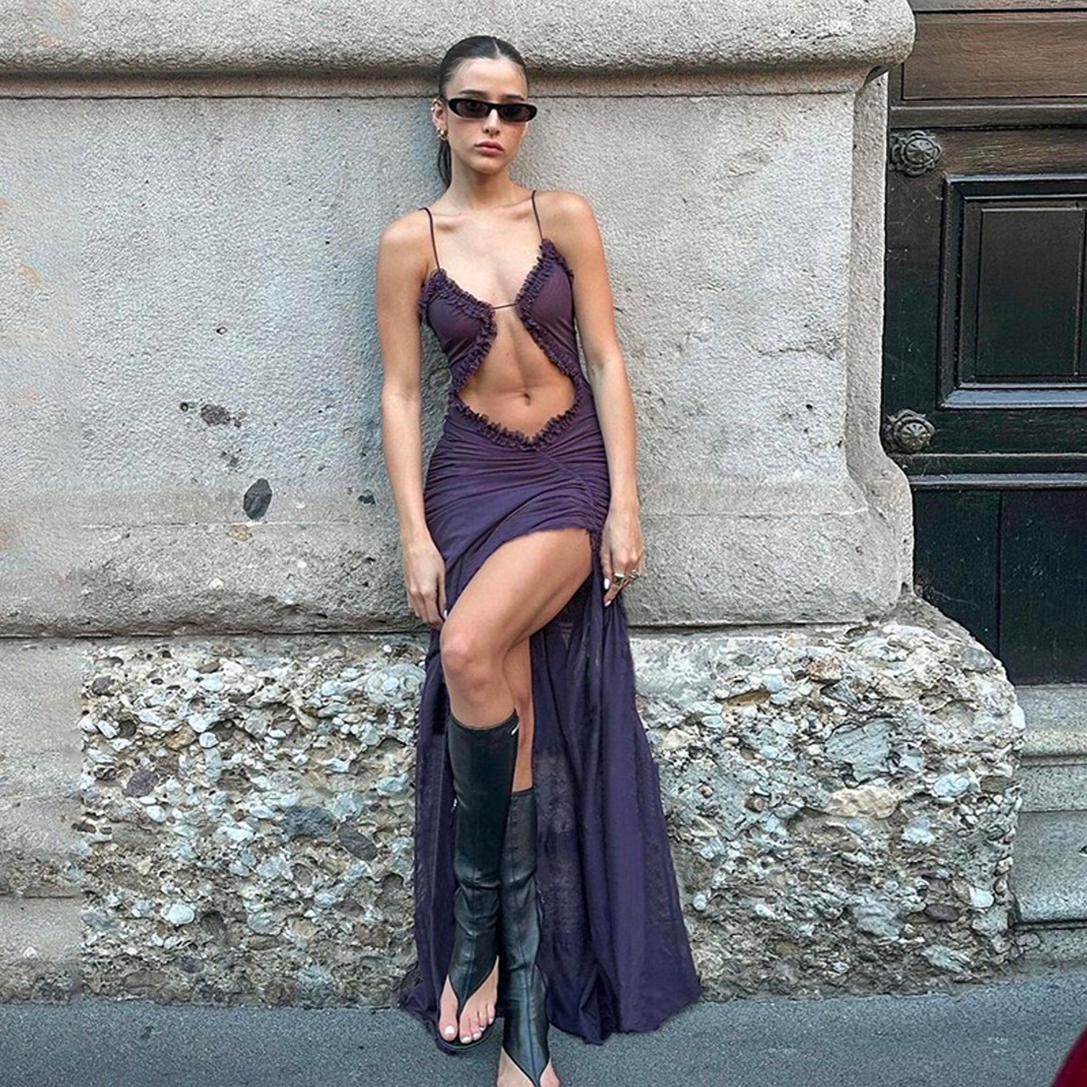 Violet mesh dress