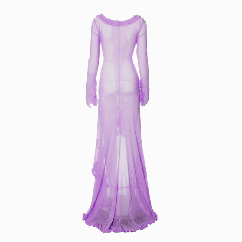 Lilac rouges mesh dress