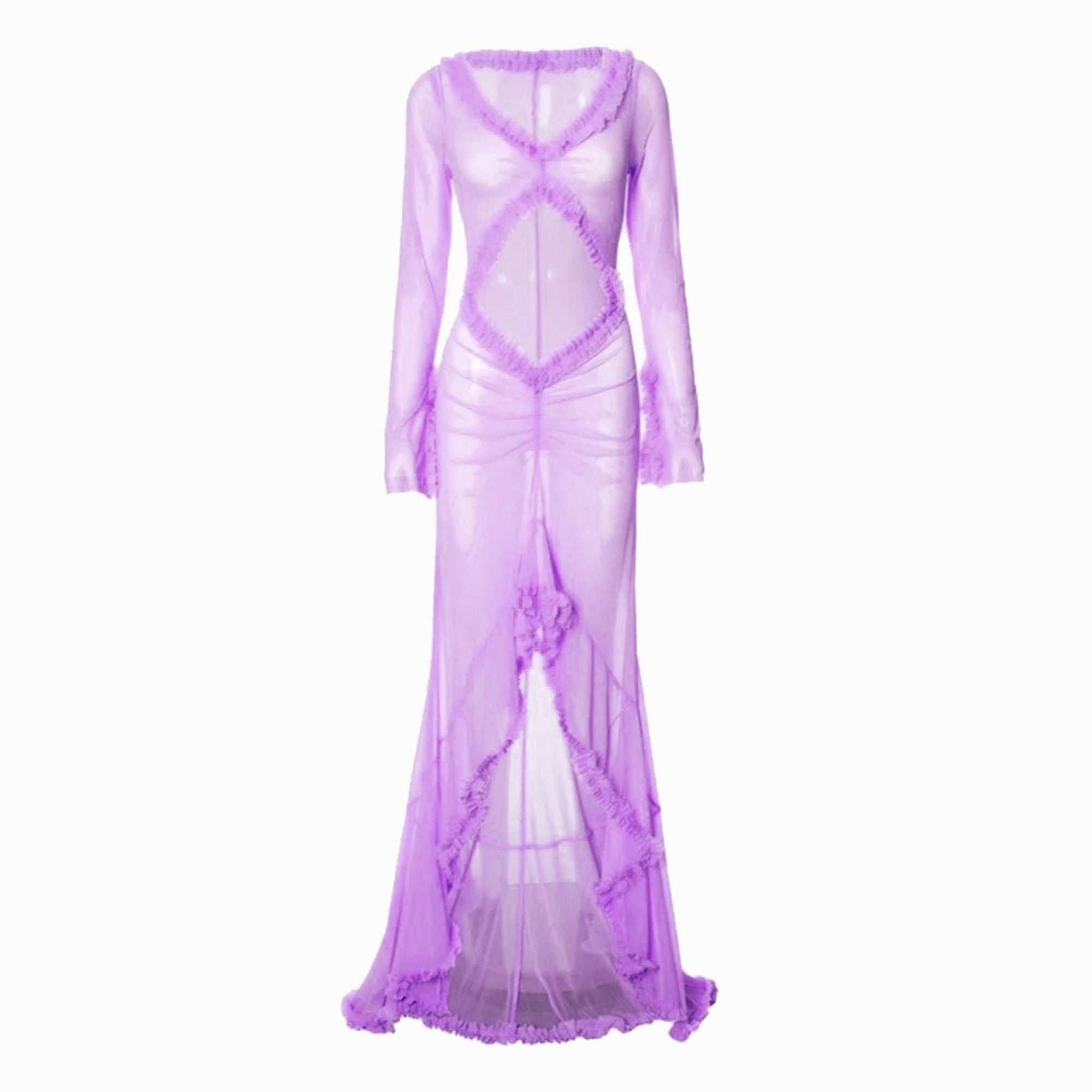 Lilac rouges mesh dress
