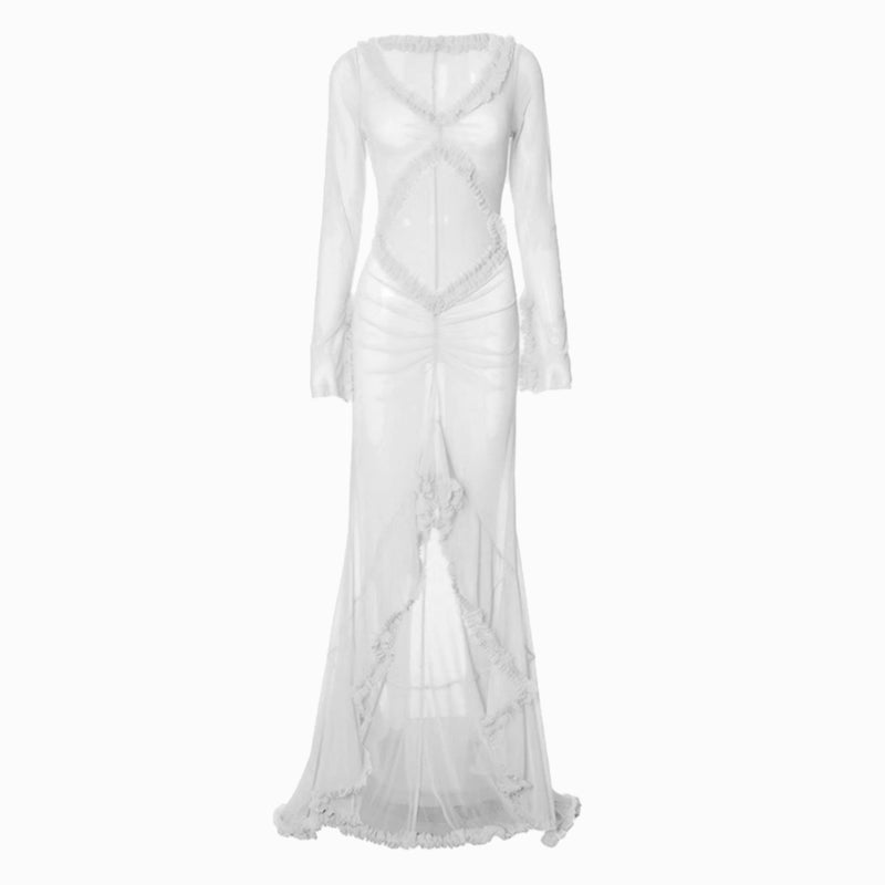 White rouges mesh dress