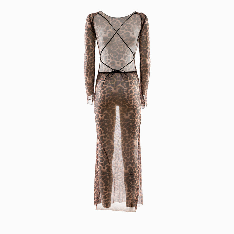 Leopard mesh dress